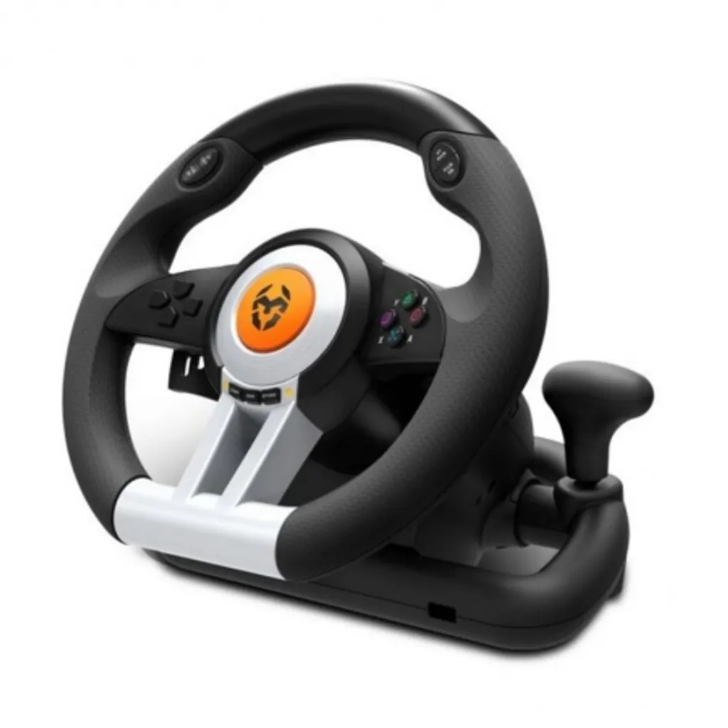Volant de Gaming USB Krom NXKROMKWHL Noir pour Simulation Automobile