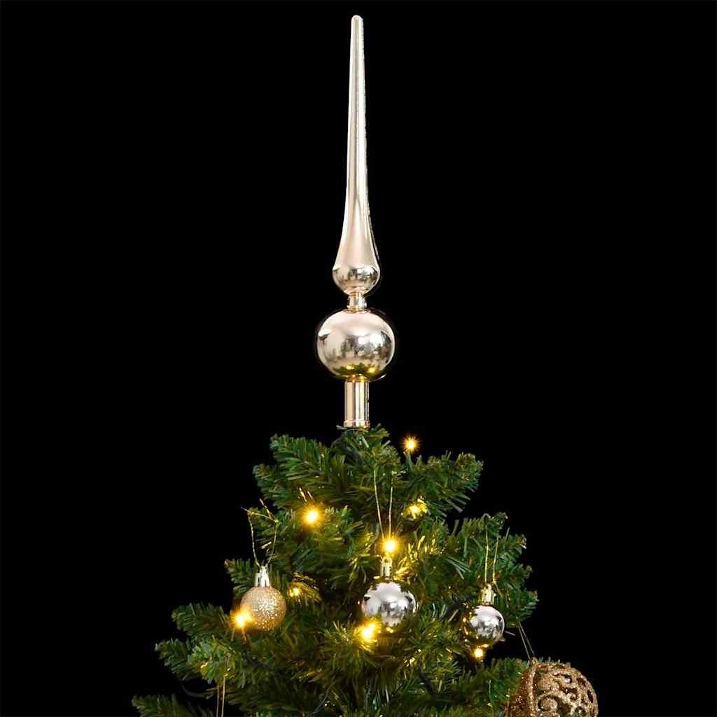 vidaXL Künstlicher Weihnachtsbaum Klappbar 150 LEDs & Kugeln 120 cm