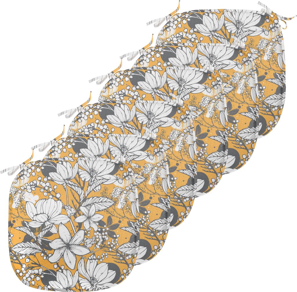 ABAKUHAUS Blumen Polster für Esszimmerstühle, Hibiscus Exotic Beach, Dekoratives wasserfestes Kissen mit Riemen für Küchensitze, 40 cm x 40 cm-...