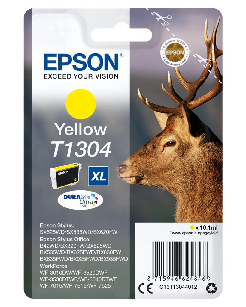 Encre Jaune Epson T1304 XL Haute Capacité pour Imprimante WorkForce WF