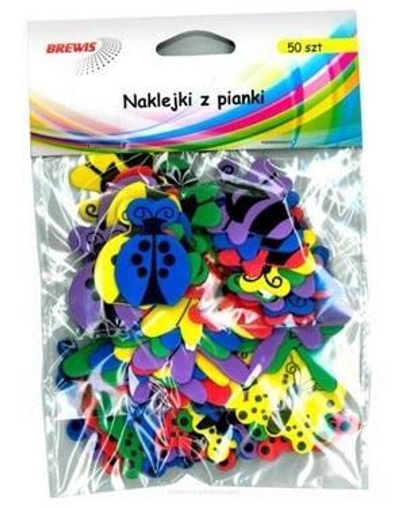 Naklejki z pianki owady 50szt