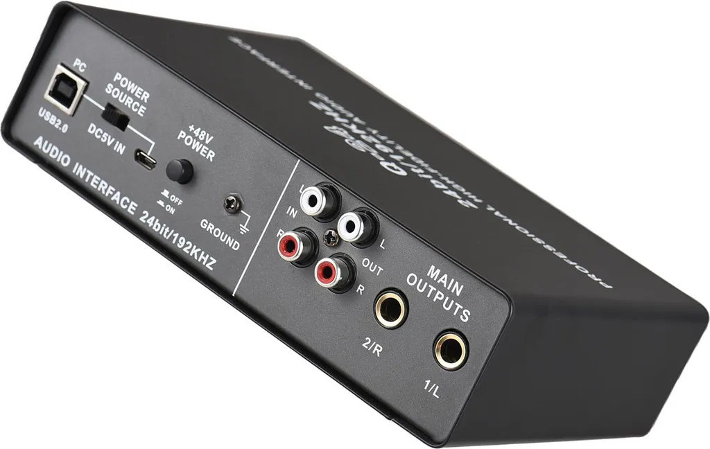 CHICIRIS Interface Audio USB 192KHz 24 bits avec Entrée Combo XLR TRS
