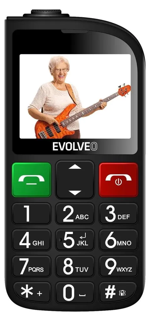 EVOLVEO EasyPhone FL Noir : Téléphone à Clapet avec Socle de Charge - 2