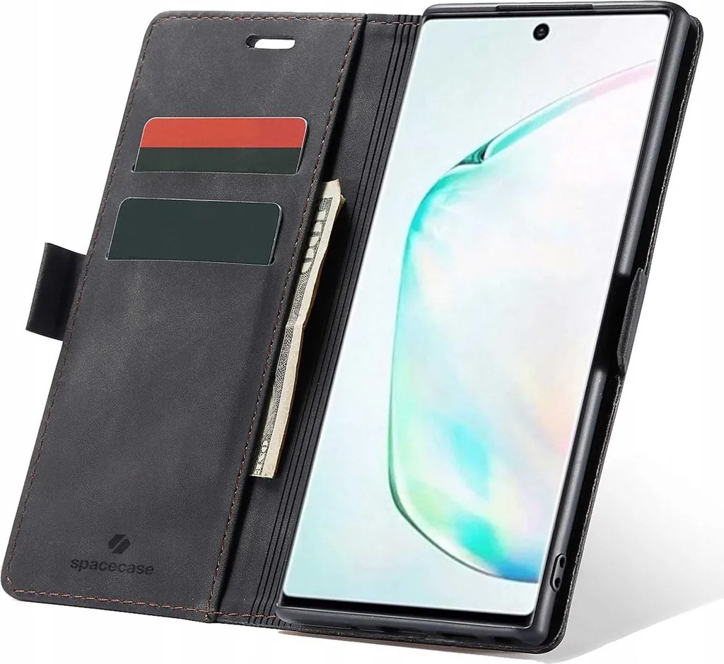 Massima Protezione Note 10+ : Custodia SPACECASE Wallet Nero