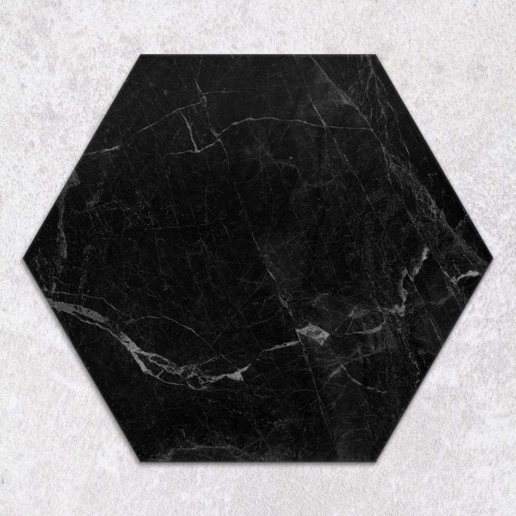 Glas-Herdabdeckplatten Glaskeramikkochfeld-Abdeckung Spritzschutz Glas hexagon 40 cm Schwarzer Marmor