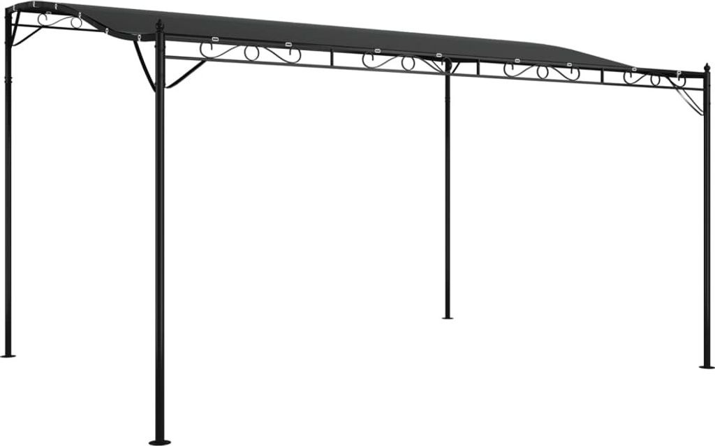 Hochwertige Markise Anthrazit 4x3 m 180 g/m² Stoff und Stahl, Pavillons & Partyzelte DE38356