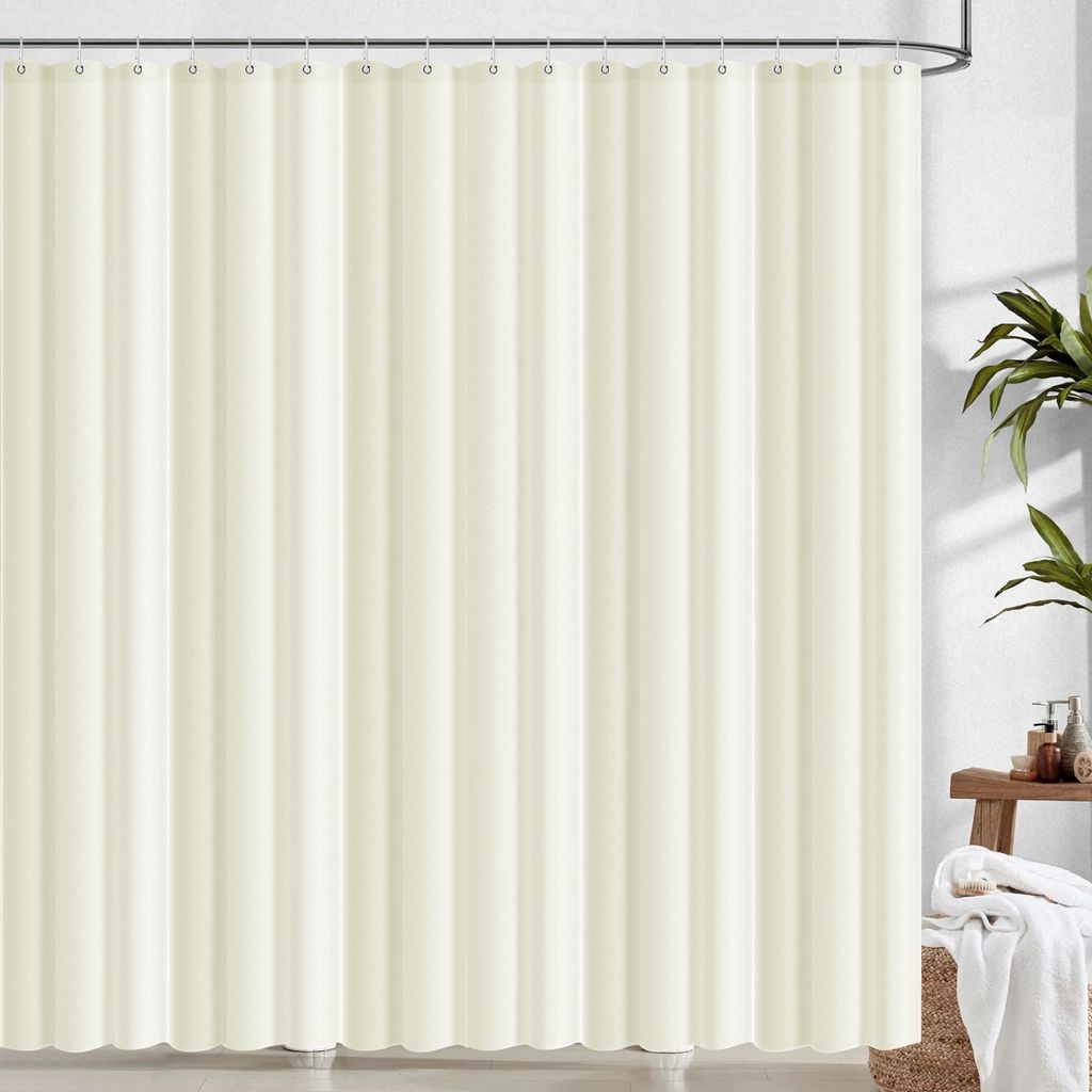 Duschvorhang 240 x 200 mm mit 12 Aufhängeringen, wasserdicht, schimmelresistent und schnelltrocknend. Erhältlich in Weiß, Beige und Grau. Geeign...