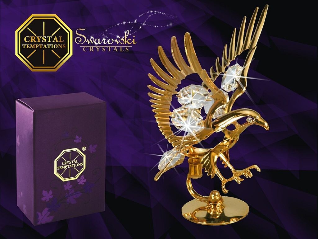 CRYSTAL TEMPTATIONS - Eagle Adler 3456 Swarovski-Kristall 24k vergoldet 90mm