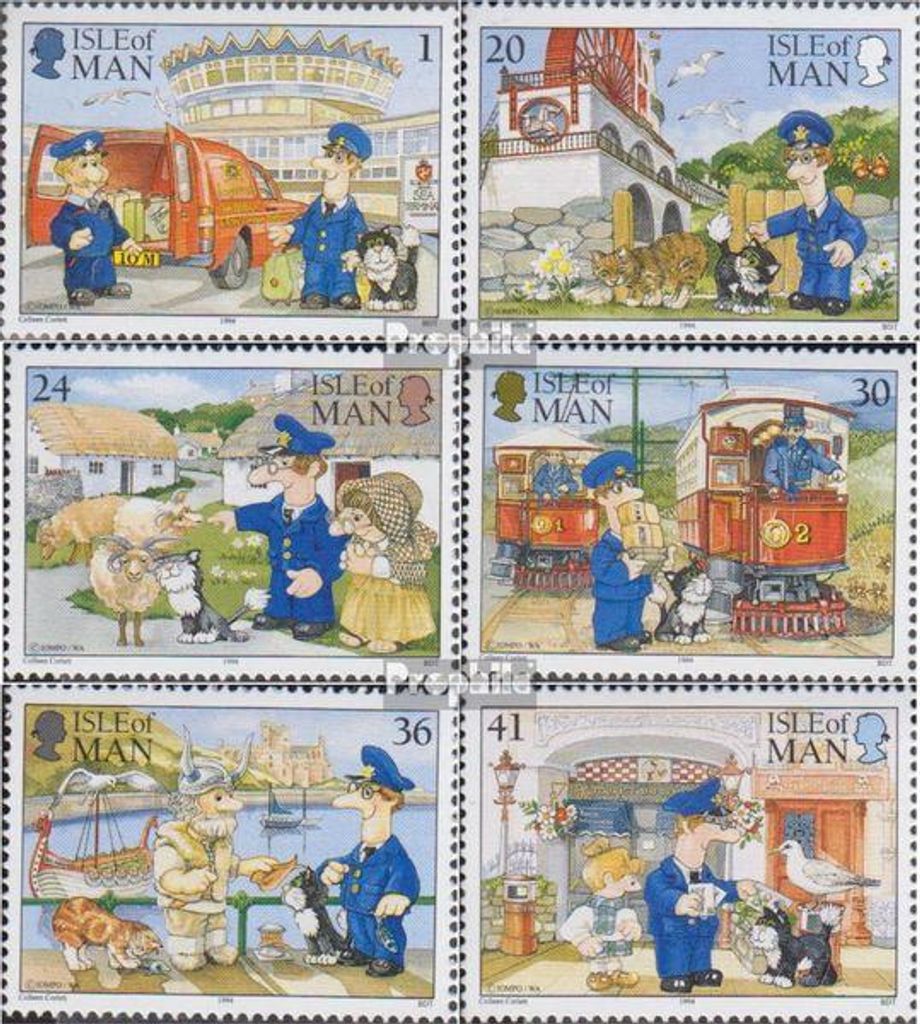 Briefmarken GB - Isle of Man 1994 Mi 602-607 gestempelt Briefträger
