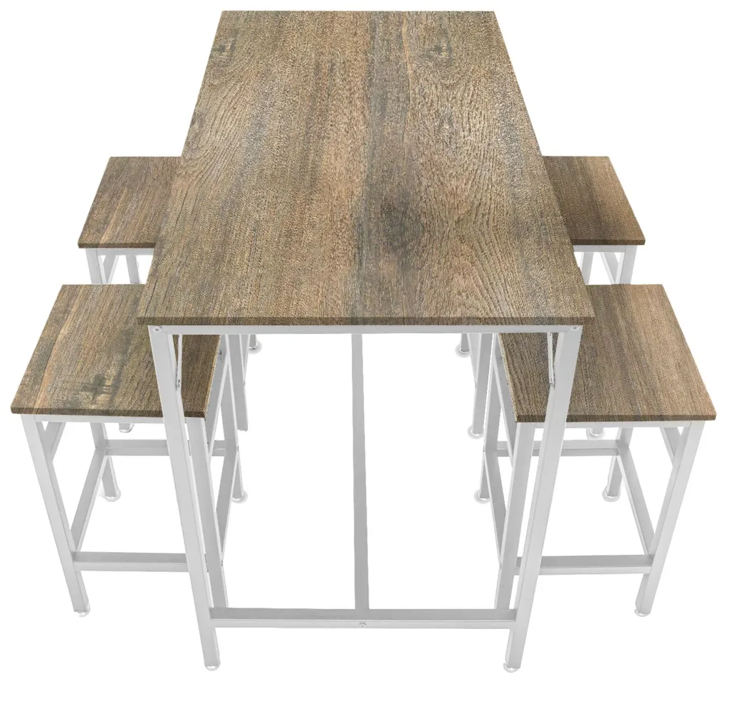 Ensemble table de bar et tabourets encastrables pour petit espace