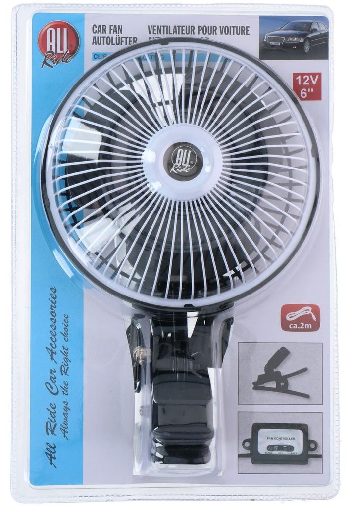 All Ride Auto Ventilator 12 Volt - mit Clip - Oszillierend Produktbild 