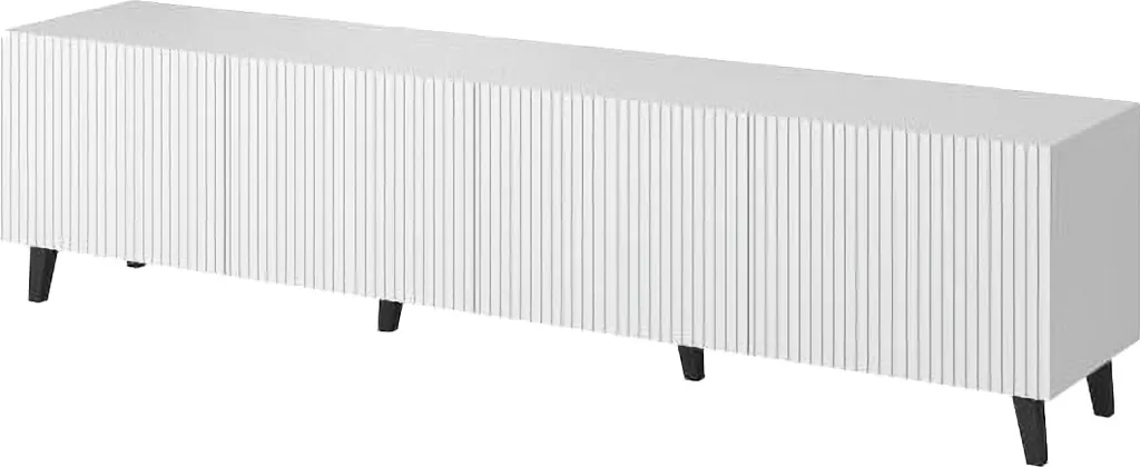 Cama Meble Pafos 200 4D Meuble TV Blanc 200 cm au Design Minimaliste