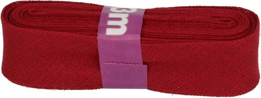 Schrägband 3m x 20mm Baumwolle gefalzt 60 Farben Einfassband Saumband