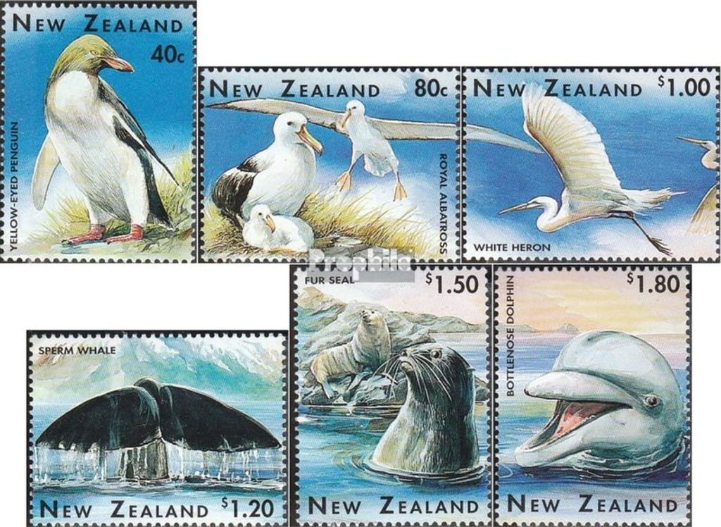 Briefmarken Neuseeland 1996 Mi 1511-1516 (kompl.Ausg.) gestempelt Einheimische Tiere