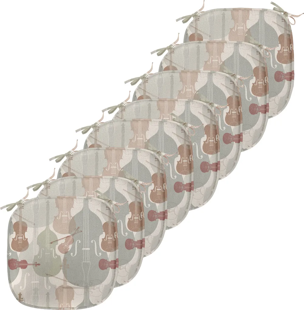Coussins de chaise 40x40 lavables et imperméables lot de 8 motif violons