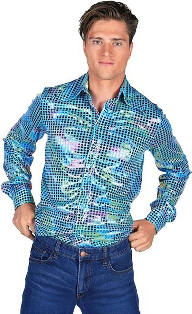 Disco Herrenhemd Türkis Premium - L