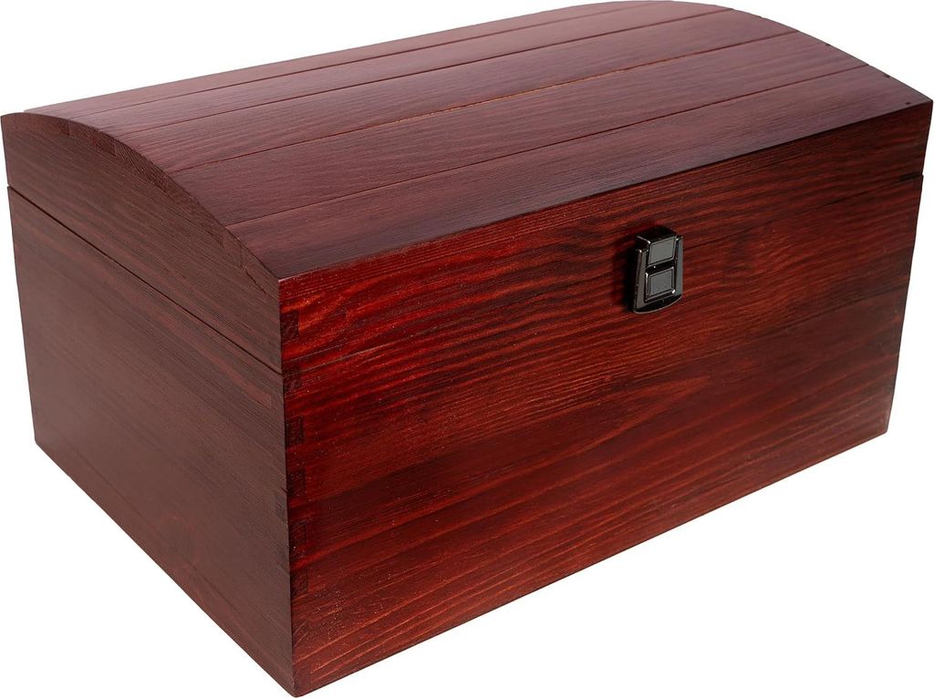 Creative Deco Duży Kufer Pudełko z Drewna | Lakierowane Zdjęcie produktu 
