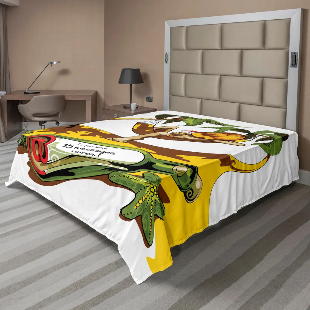 Grand Drap de Lit 260x228 cm Décoration Chambre Ambiance Bord de Mer