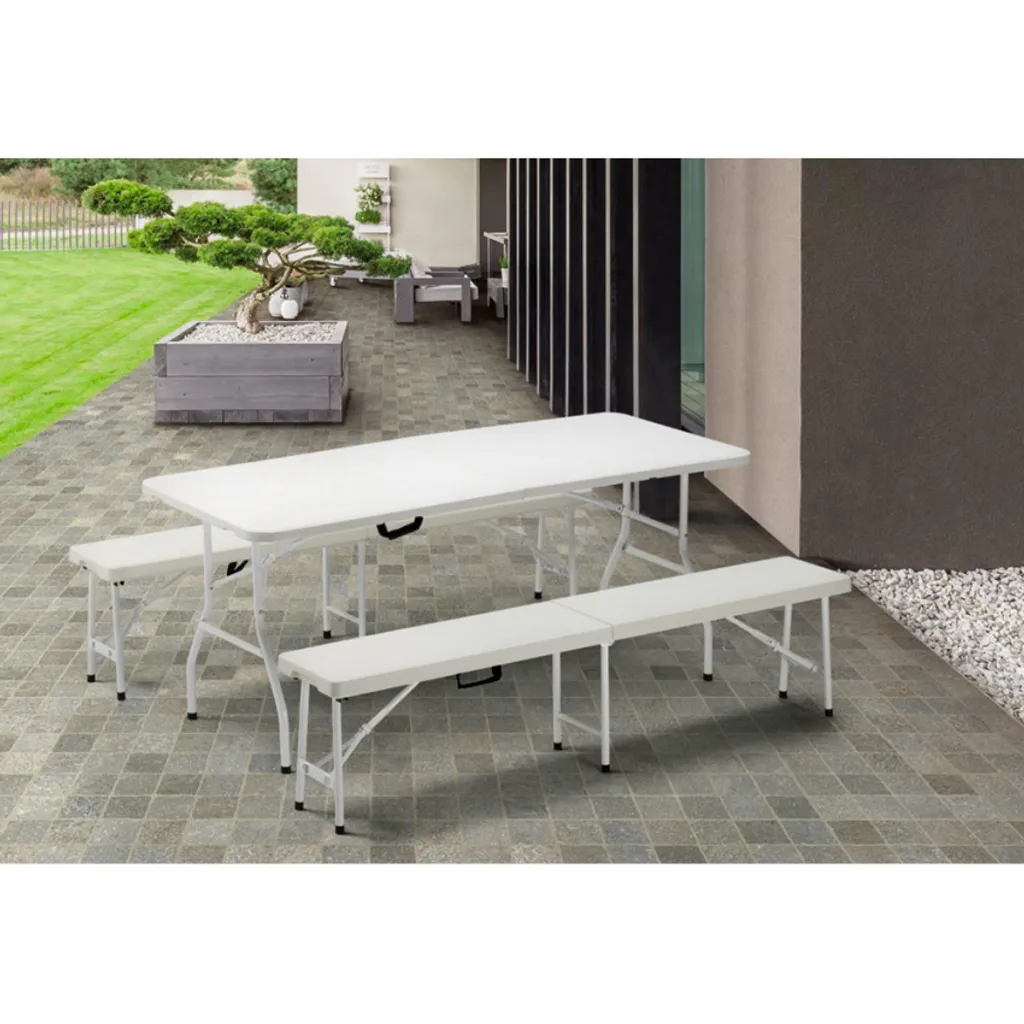 Table pliante gain de place Zugspitze 180cm, solution stockage facile