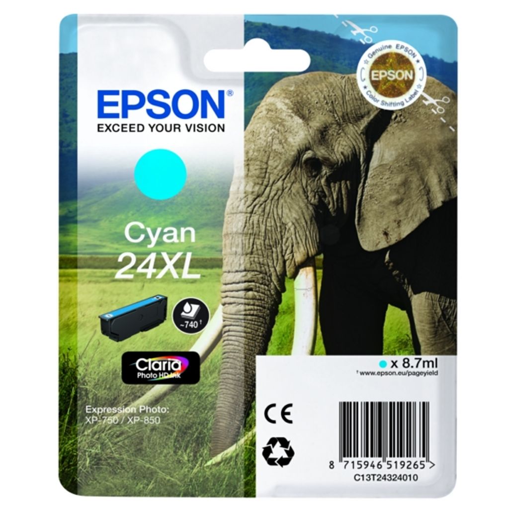 Epson Original XL Cyan-Patrone fr Expression Photo XP - Reichweite 740 Seiten