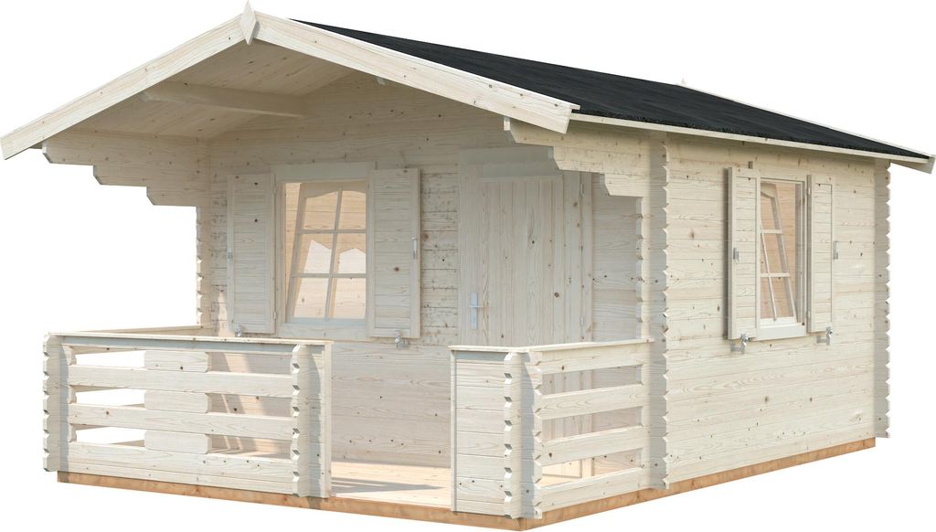 Palmako Gartenhaus Emma 10,4 + 4,2 m² - 34 mm Transparent tauchimprägniert