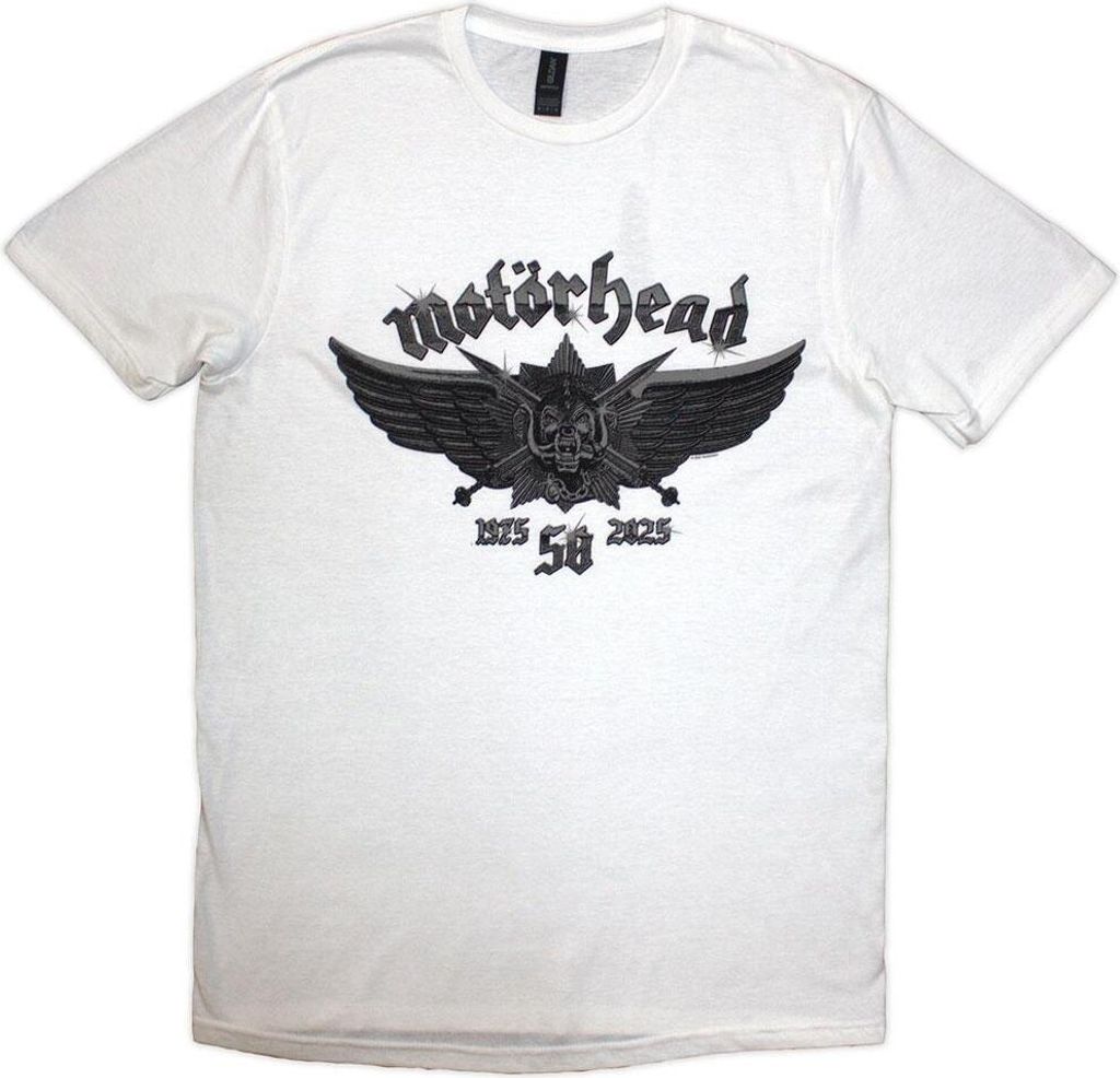 Motorhead - "50 Years" T-Shirt Abzeichen für Herren/Damen Uni RO13397 (XXL) (Weiß)