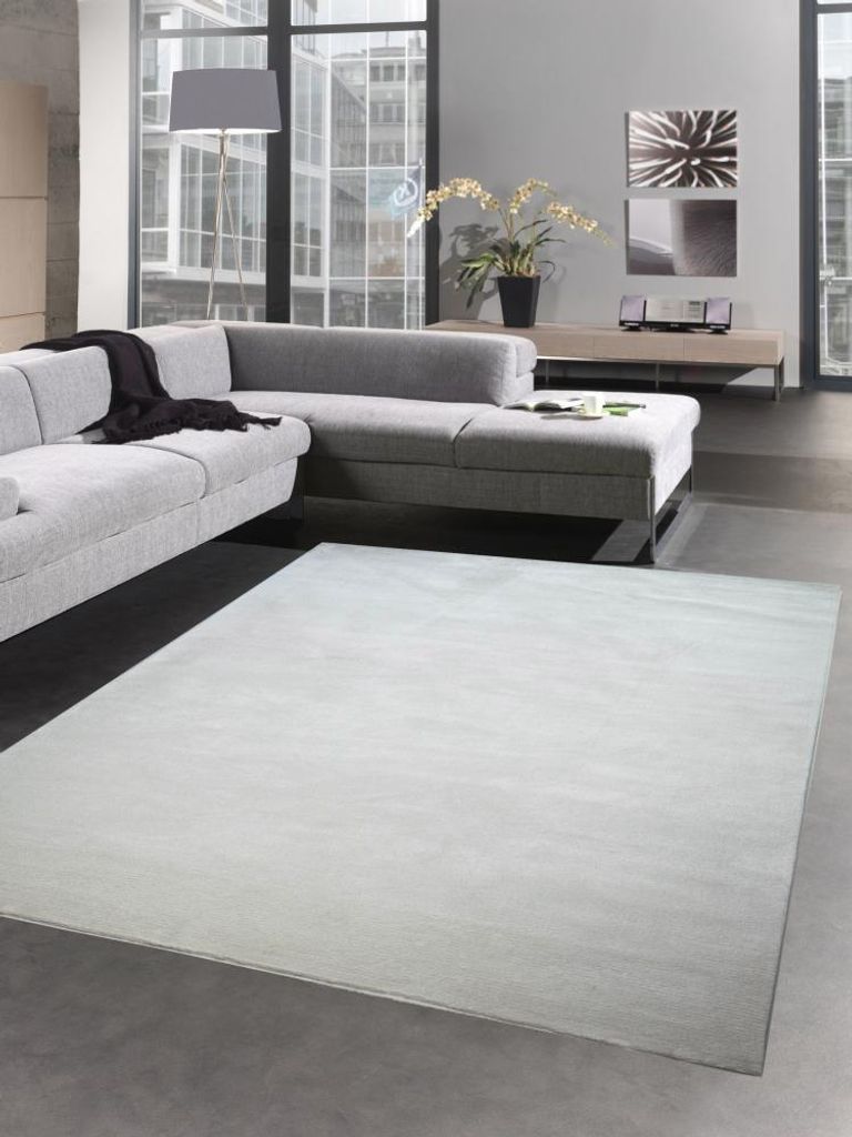 Teppich Wohnzimmerteppich Läufer uni creme Größe - 80x150 cm