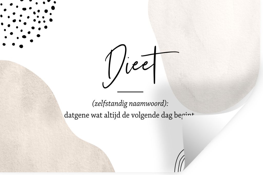 MuchoWow Wandtattoo Wandsticker Wandaufkleber Sprichwörter - Zitate - Diät - Wörterbuch - Diät Definition 120x80 cm Selbstklebend und Reposit...