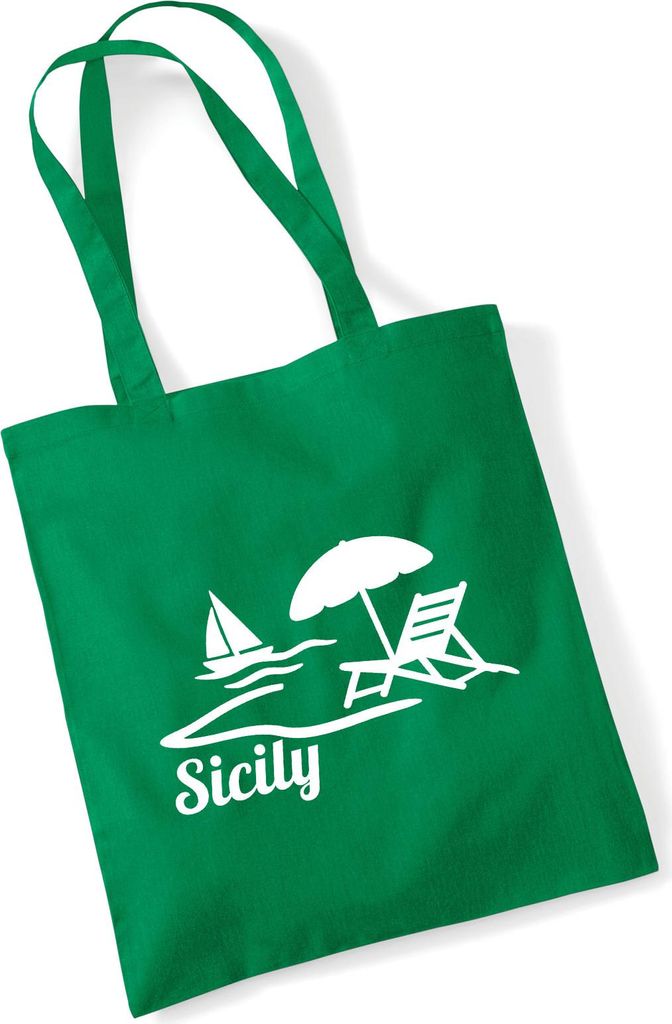 Huuraa Jutebeutel Sicily Italien 10 Liter Kelly Green Baumwolle Tasche Geschenkidee