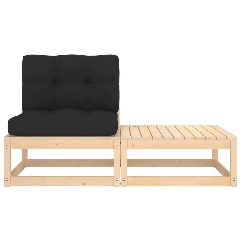 SYFAX Set Divani Giardino in Legno Massello Pino con Cuscini - Arredo Outdoor