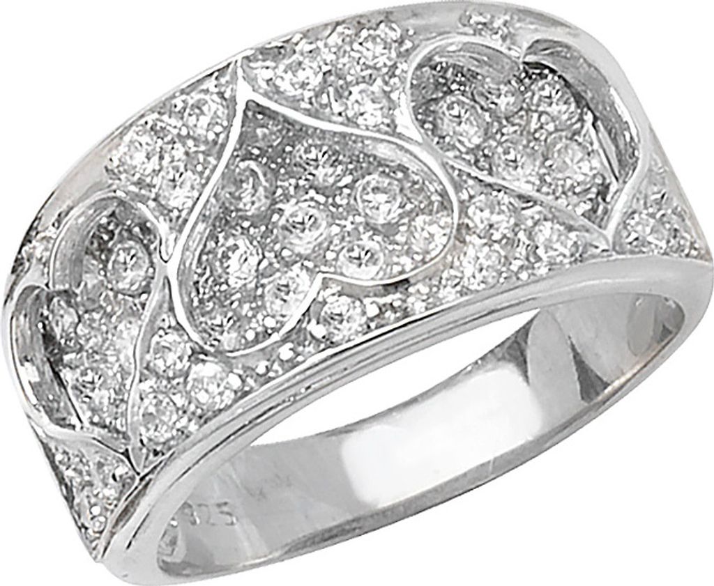Stylischer 925 Sterling Silber Herz Damen - Ring mit Produktbild 