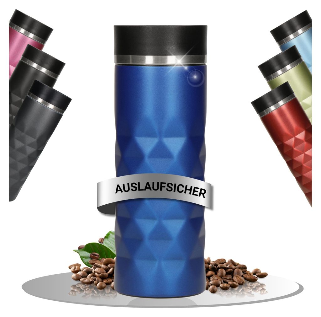 Edelstahl Thermobecher mit Push-Button 450 ml - Produktbild 