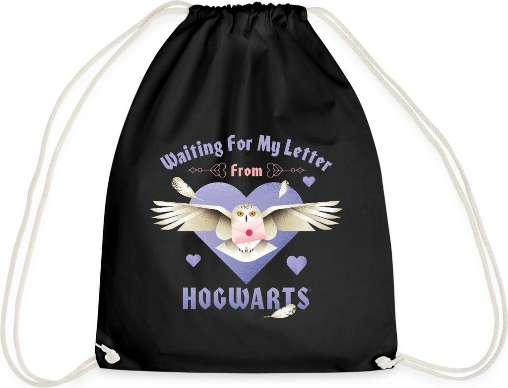 Spreadshirt Harry Potter Hedwig Spruch Brief Aus Hogwarts Turnbeutel, One size, Schwarz