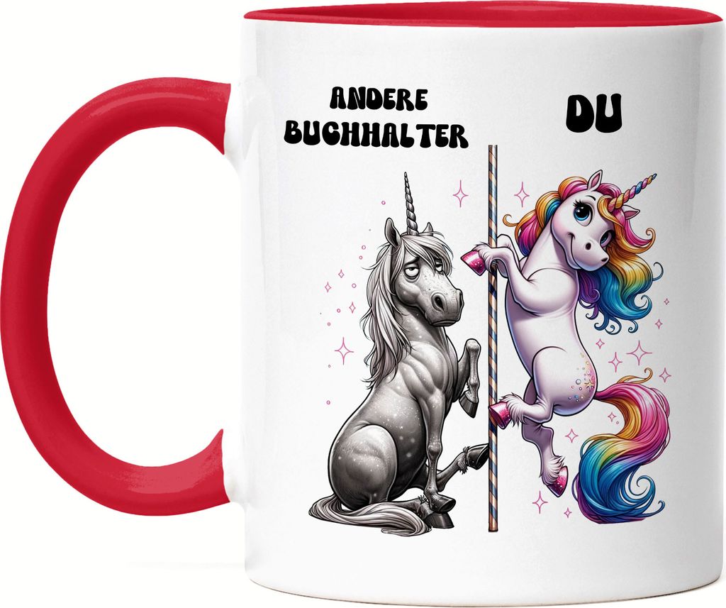 Andere Buchhalter Du Einhorn Tasse Rot Steuerberatung Farbenfroh Buchhalterin