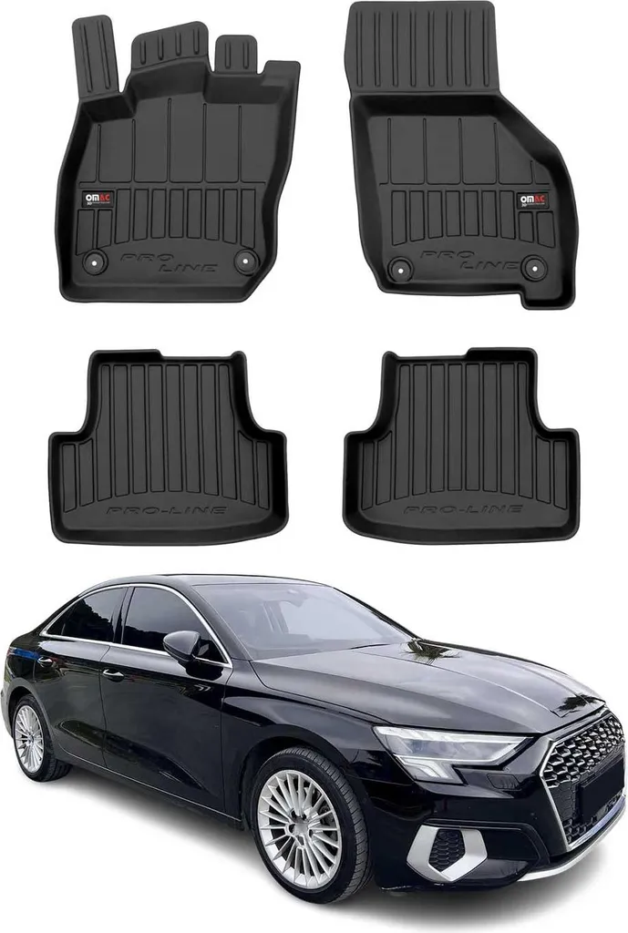 Tappetini su Misura Audi A3 8Y 2020-2025 Mild Hybrid TPE 3D Nero