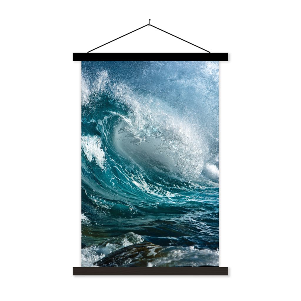 MuchoWow Textilposter Meer - Golf - Wasser 60x90 cm mit schwarzem Rahmen - Poster Wohnzimmer