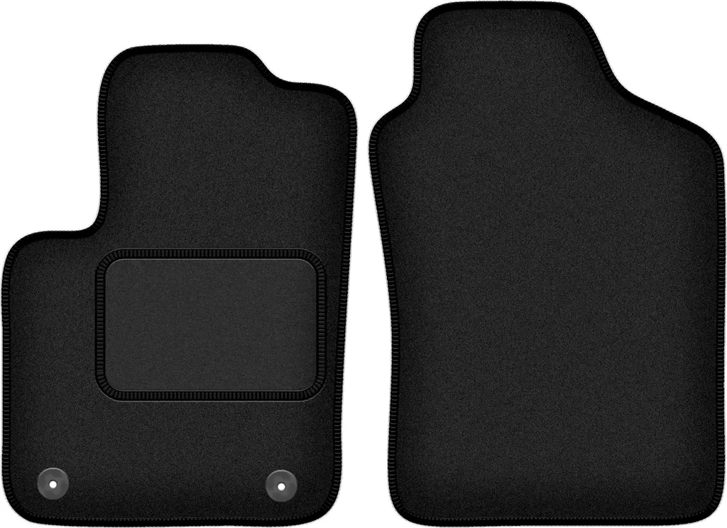 Wielganizator tappetini auto velours anteriori adatto per Fiat 500 Hybrid (2020-, hatchback) neri, set 2 pz, con fissaggi