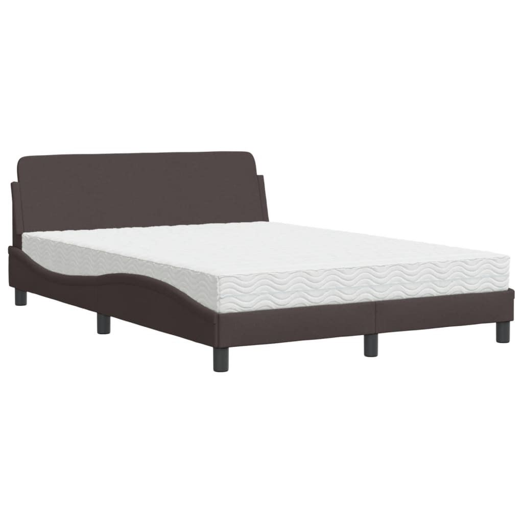 "2026 MODERNE"Bettgestell - inkl. Lattenrost - Doppelbett - mit Matratze "Dover" Dunkelbraun 140x190 cm Stoff - Polsterbett Klassische Betten CC815...