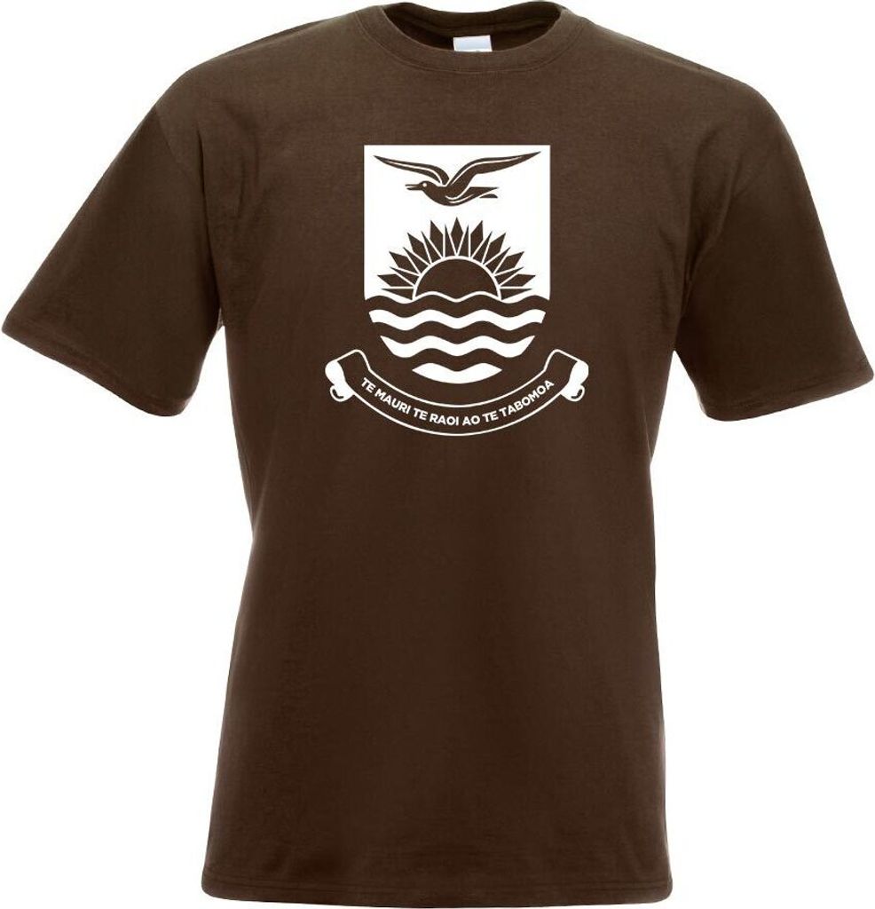 Kiwistar - T-Shirt - Chocolate - Kiribati Wappen Motiv Bedruckt Funshirt Design Print - mit Motiv Bedruckt - Funshirt Design - Sport - Freizeit - H...