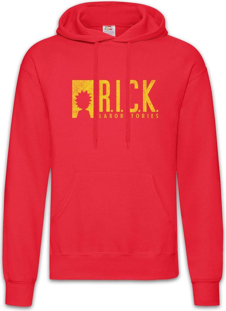 Urban Backwoods R.I.C.K. Laboratories, Herren Hoodie, Farbe: Rot, Größe: 2XL
