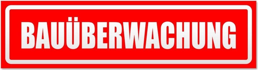 Kiwistar Bauüberwachung invertiert Magnetschild Schild magnetisch - 20cm Rot - Magnetfolie für Auto PKW Kfz