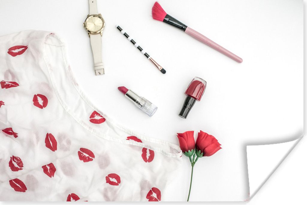 MuchoWow Poster Make-up mit einer Uhr 120x80 cm - Bilder