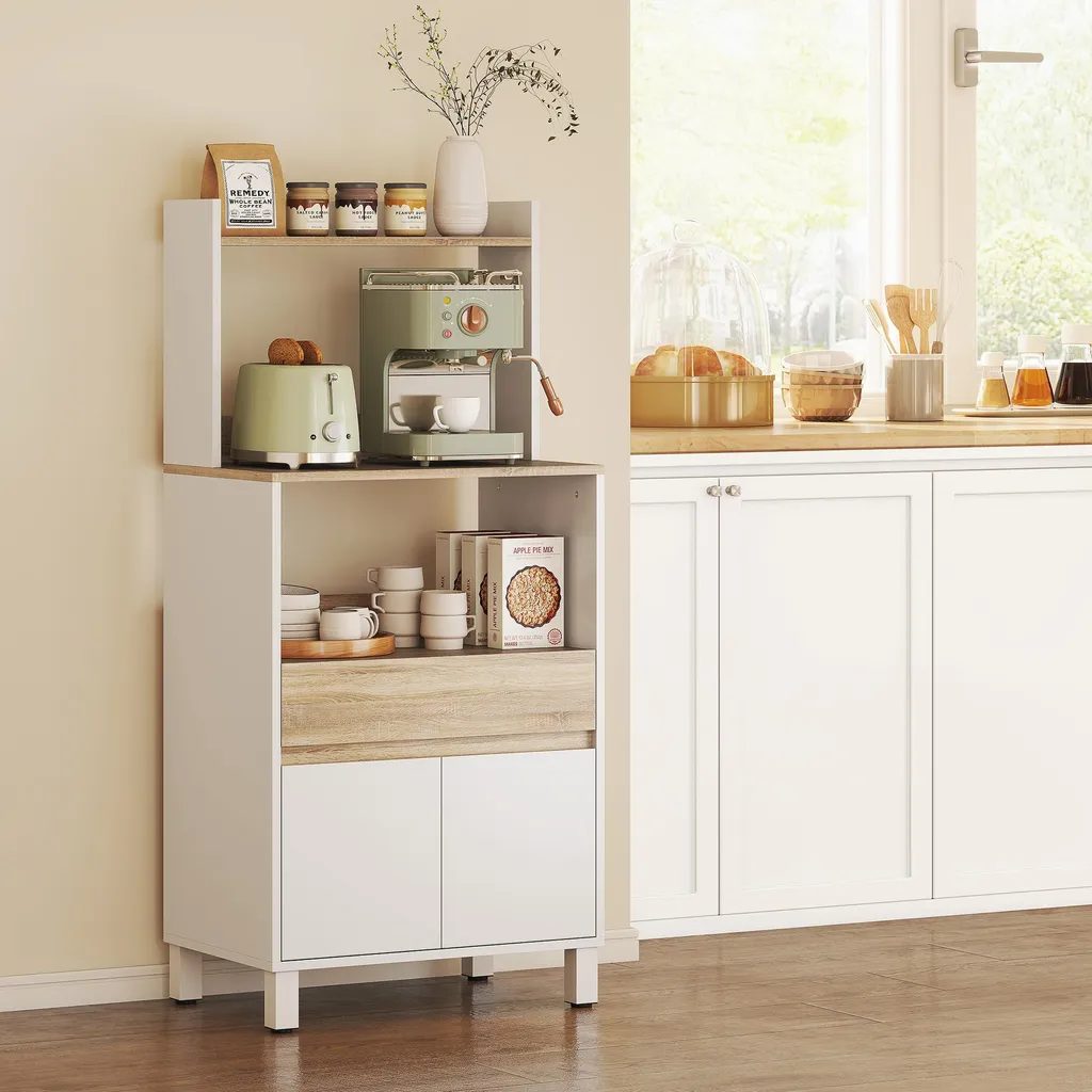 Aménagez votre cuisine avec ce meuble micro-ondes gain de place 60 cm - 8