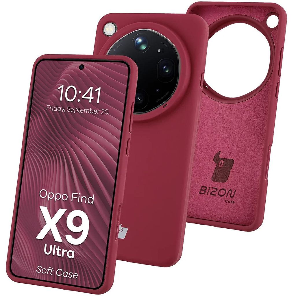 Silikon Handyhülle für Oppo Find X9 Ultra, Bizon Soft Case, Pflaumenfarbe