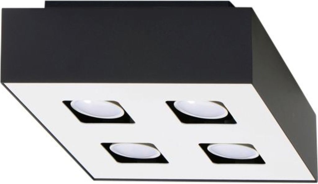 Deckenleuchte MONO 4 schwarz 4xGU10 10W Stahl 11x24x24cm Sollux Lighting