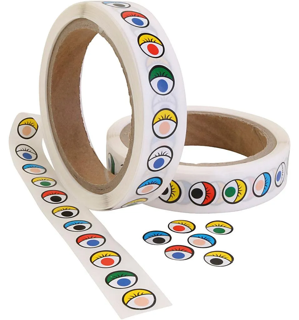Yeux Autocollants Colorés pour Loisirs Créatifs - Lot de 2000 Stickers