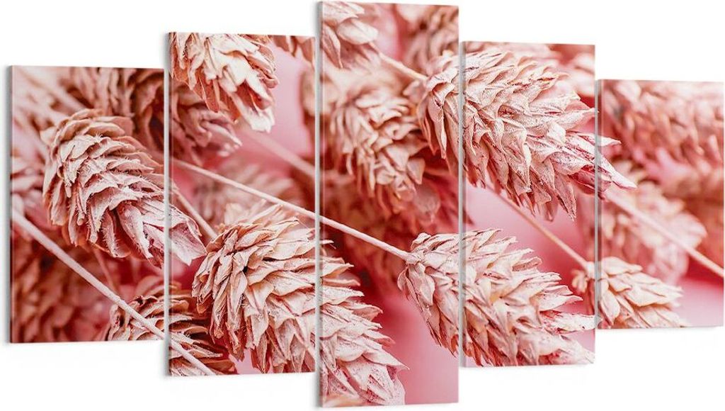 Bild auf Leinwand - Leinwandbild - 5 Teile - Klinge Gras getrocknet - 160x85cm - Wand Bild - Wanddeko - Wandbilder - Leinwanddruck - Bilder - Wandd...