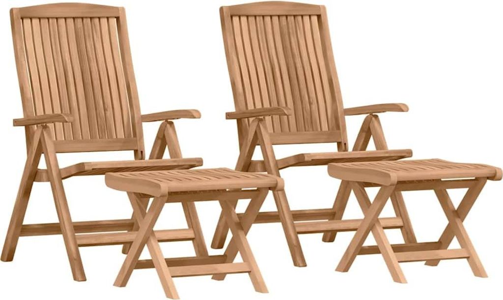 SYFAX Garten Lounge Set 4 pcs Braun Massivholz Teak