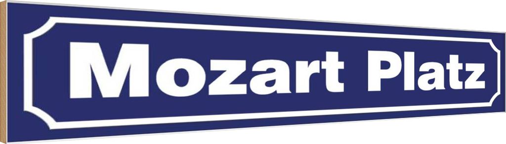 vianmo Holzschild 10x46 cm Mozart Platz Dekoration