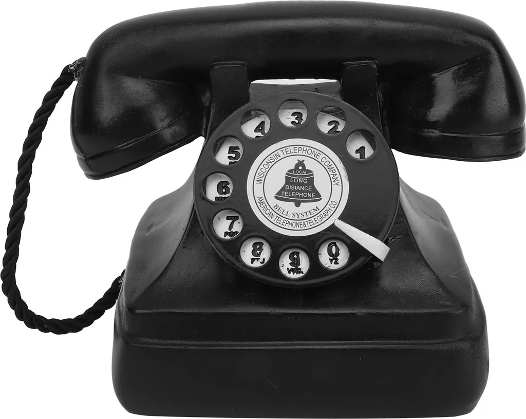 Déco Rétro sans Encombrement : Téléphone Statuette en Résine Vintage